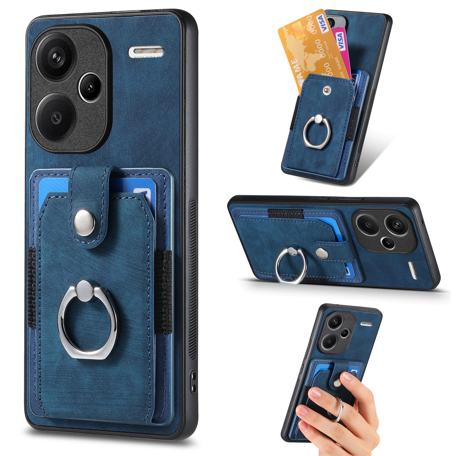D2 For Xiaomi Redmi Note 13 Pro+ 5G Ring Phone Protective Cover Phone Card Holder Kickstand D2 For Xiaomi Redmi Note 13 Pro+ 5G Ring Phone Protective Cover Phone Card Holder Kickstand